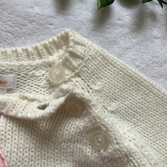 Joe Fresh Baby Sweater 6-12M | Knit Pullover Off-White “Shine On!” Star GUC - Picture 4 of 16
